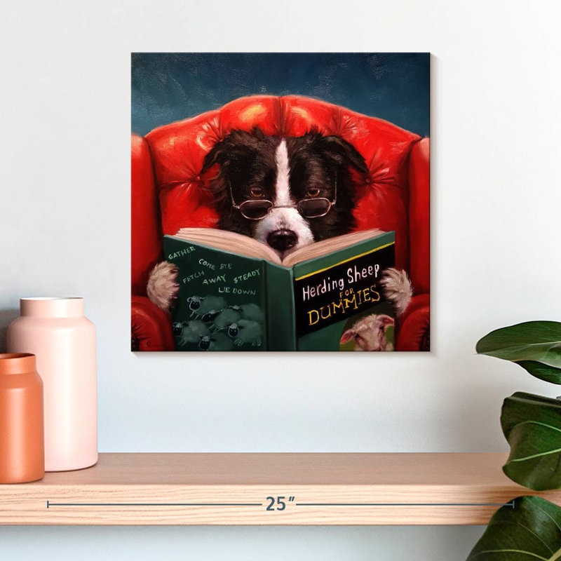 Brampt Reading Herding Sheep, 16" H x 16" W