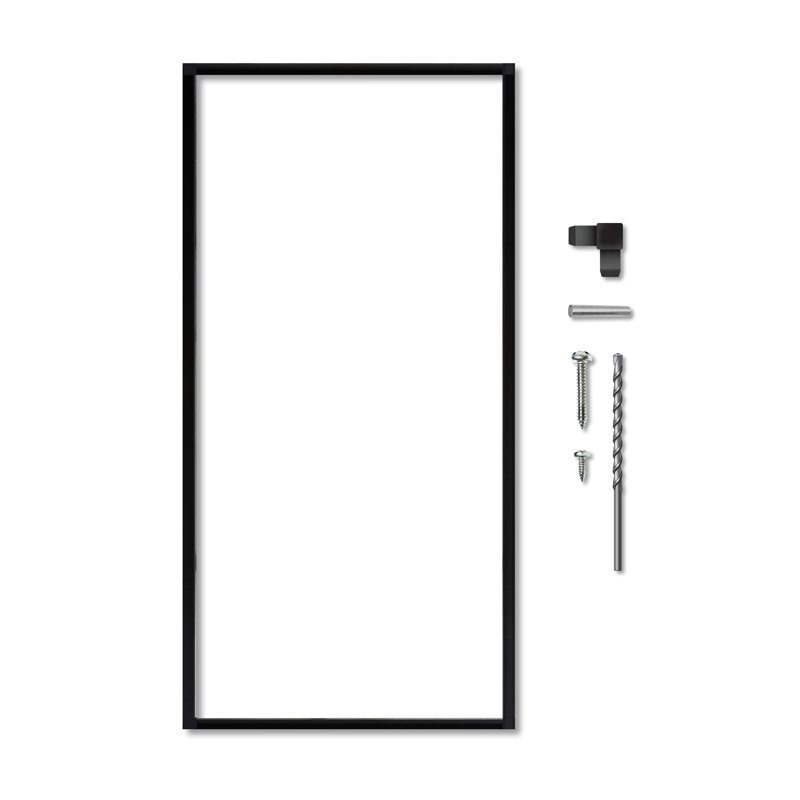 Black Galvanized Steel 72" x 36" Decorative Privacy Screen Panel