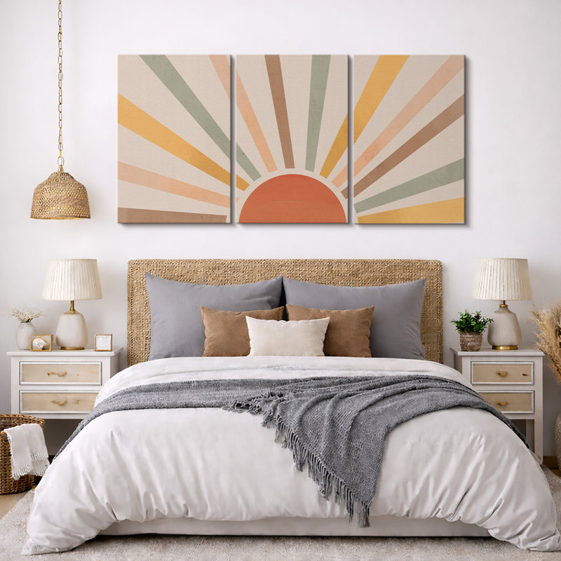 3 pièces, cadre flottant, impression sur toile, H 36 po x l 72 po, Toile tendue