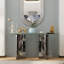 Console en verre et argent