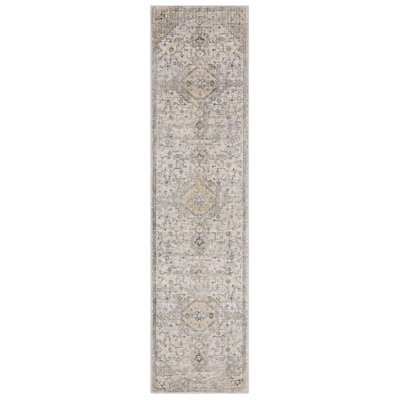 Tapis oriental gris / or en laine fabriqué à la main Alexandrie