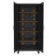 Armoire de rangement 71 po à 2 portes galbées, armoire de rangement en métal avec portes et tablettes réglables, pour chambre à coucher, salon, cuisine