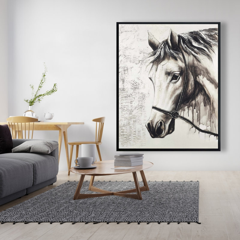 Alpha, cheval blanc, reproduction sur toile