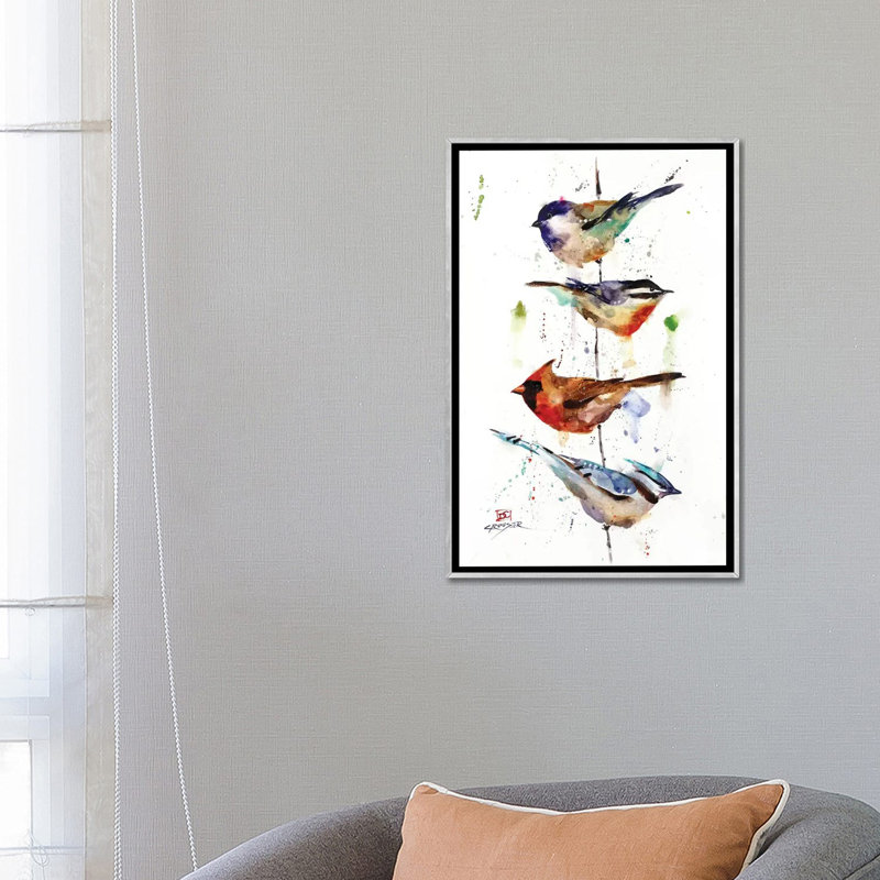 " The Perch " by Dean Crouser, 26" H x 18" W x 1.5" D, Silver Framed Canvas, No Mat