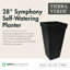 Pot à fleurs carré Tierra Verde Symphony, 15 po de largeur x 28 po de hauteur, noir