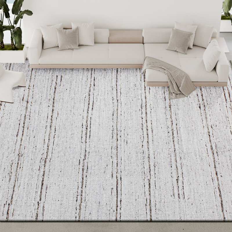 Tapis argenté / brun de haute qualité noué à la main, Rectangle de 10 pi x 14 pi
