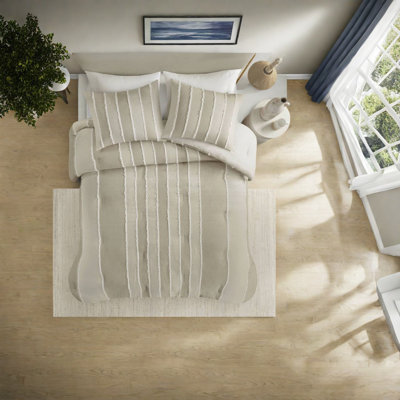 Ensembles de literie en coton luxueux, motif rayé, très grand confort