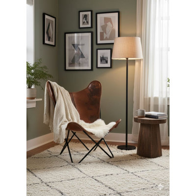 Fauteuil anti-papillon fait à la main brun