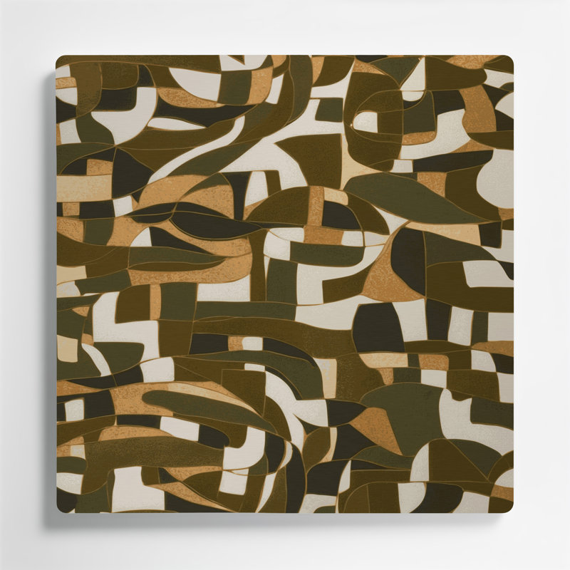 Abstrait formes 94, art mural en métal brun, H 12 po x l 12 po