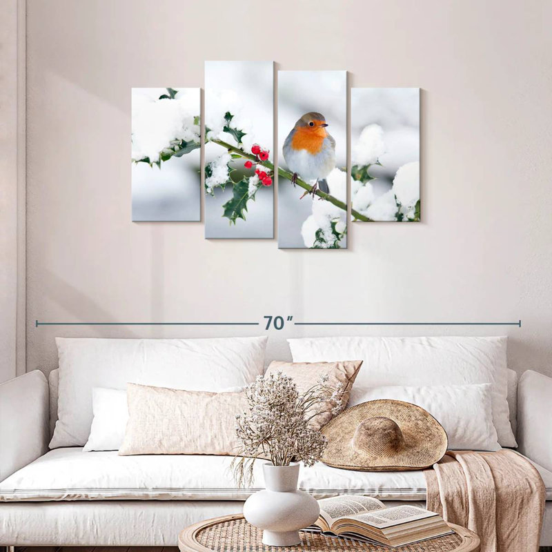 Brampt Winter Robin Songbird, 27" H x 43" W