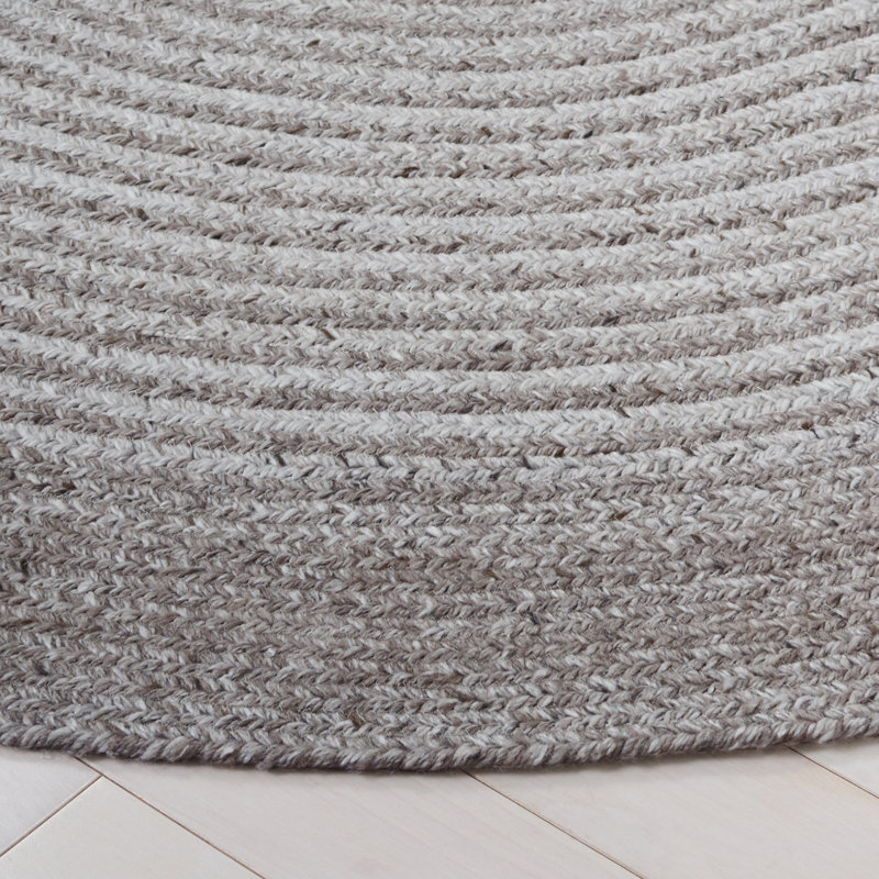 Braided 809 Hand Woven Pet Yarn Pile Geometric Rug, Round 5'