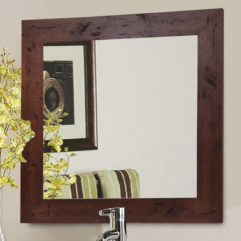 Carise Rectangle Mirror, Dark Walnut, 30" H x 22" W