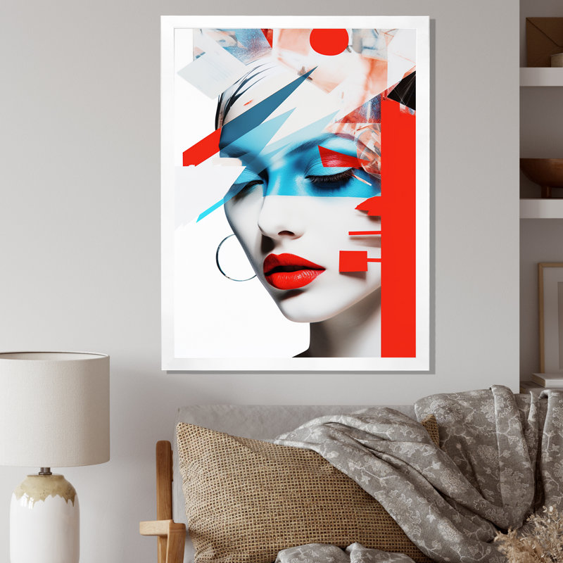 Portrait d'avant-garde - reproduction sur toile, White Picture Framed, 20" H x 12" W