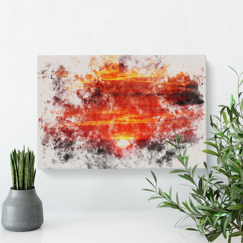 Red And Orange Sunset - Wrapped Canvas, 50cm H x 76cm W x 3cm D