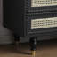 Armoire d'appoint en bois manufacturé noir massif
