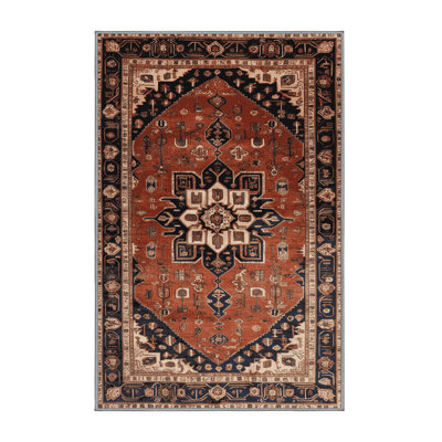 Machine Washable Persian Brown Area Rug