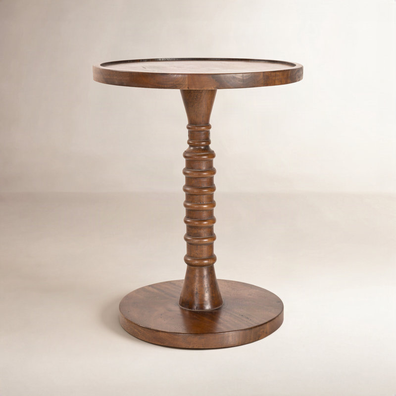 Threaded Drink Table Light Blue, Natural