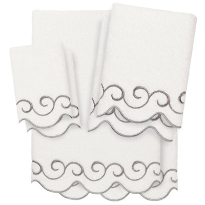  100% coton turc SIMPLICITY festonné ensemble de serviettes 6PC