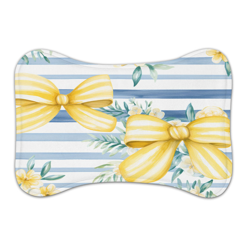 Tapis bleu-jaune - Tapis d'alimentation en os 1 pièce, Moyen (18 po)