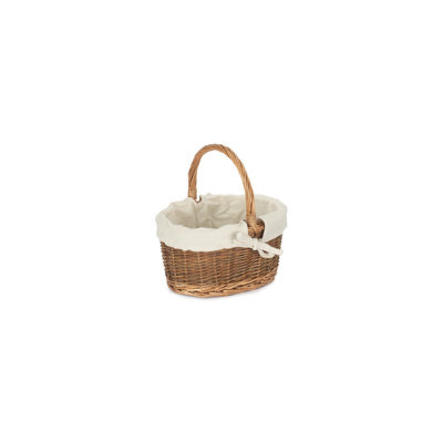 Wicker Shopping Basket with White Lining
