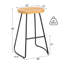 Tabouret de bar 26 po pour îlot de cuisine, selle rustique, tabourets sans dossier avec pieds en métal-118670891
