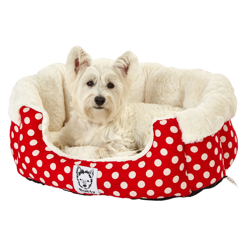 Aryana Fleece Pet Bed, Small (40cm W x 40cm D), Red