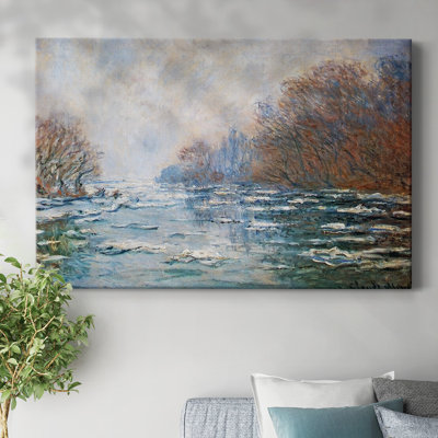 River Thawing near Vetheuil, 1880-Gallery Wrapped Canvas