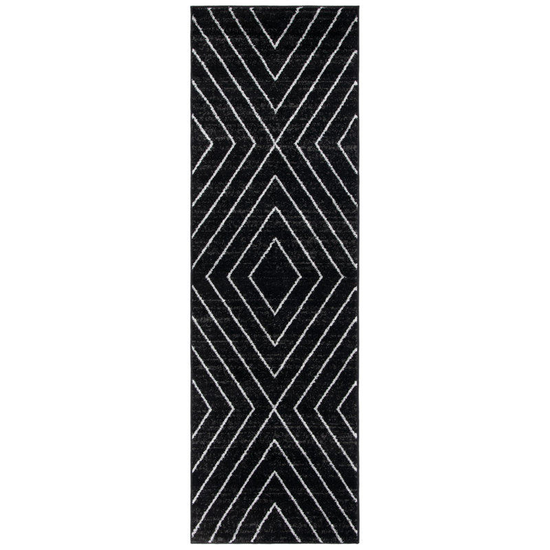 Tapis géométrique Marson Performance, Tapis de couloir 2 pi 6 po x 8 pi