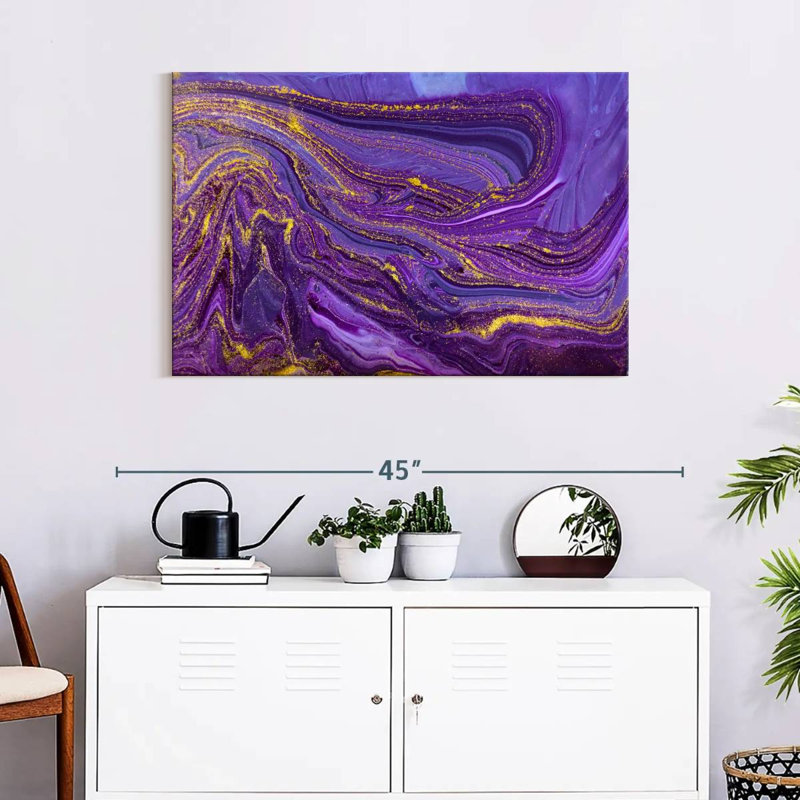 Mauve abstrait - reproduction sur toile tendue, H 24 po x l 36 po x P 1,25 po