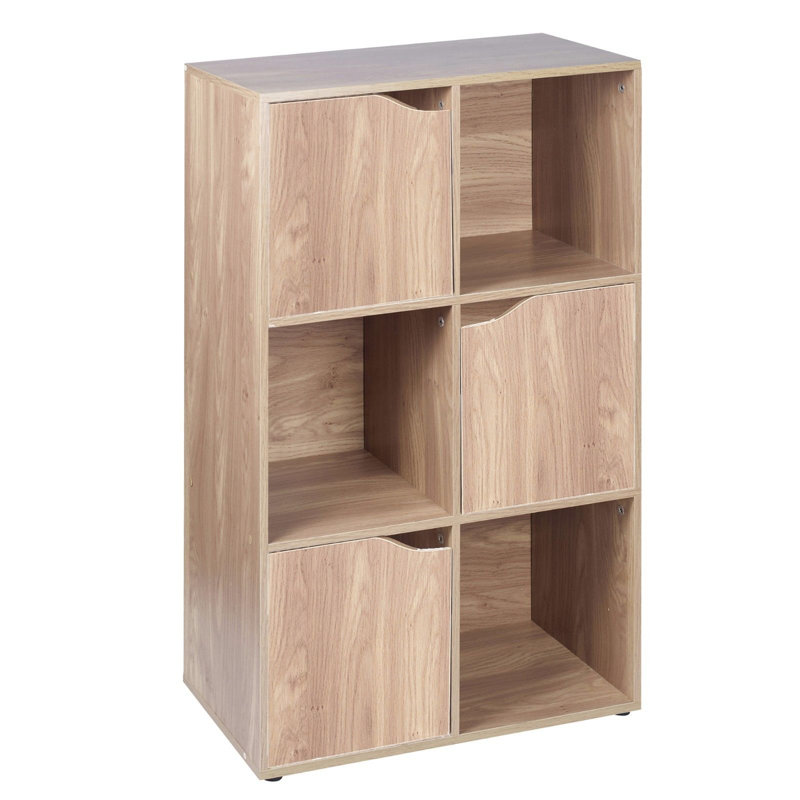 Swarna 80cm H x 50cm W Cube Bookcase, Oak/Oak