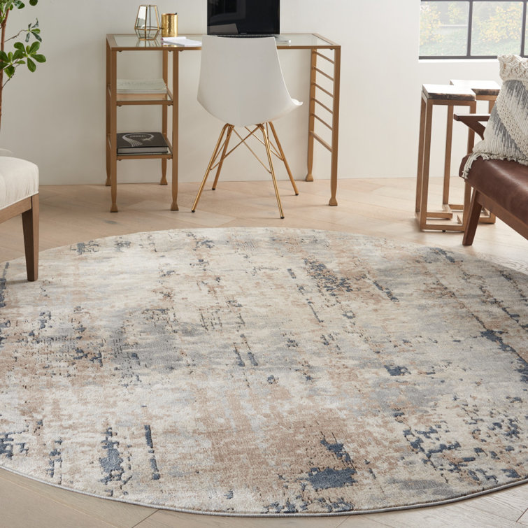 Addie Abstract Modern Machine Woven Area Rug in Beige/Gray