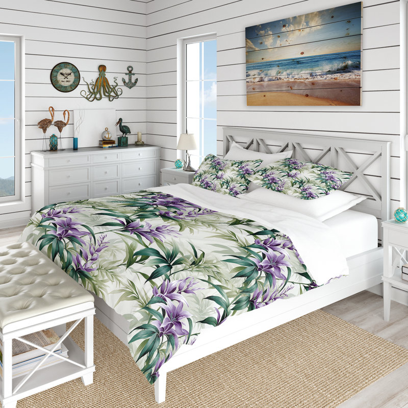 Ensemble de housse de couette Green Green Bamboo Serenade, Housse de couette pour grand lit et 2 taies décor