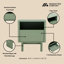 Table de chevet 20 po Ella en vert sauge (table de chevet seulement)-809310870