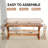Wooden Outdoor Bench, Rustic Garden Bench Loveseat, Carbonized