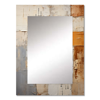 Abstraction I - Abstract Collages Decorative Mirror, Modern Wall Mirror, Printed Metal Art