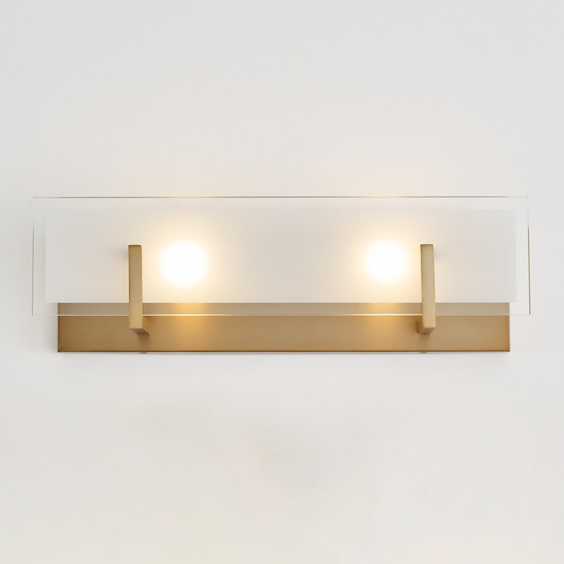 Applique murale / salle de bain Syll à deux lumières de Visual Comfort Studio, Ampoule non incluse, Laiton satiné, 2 lumières