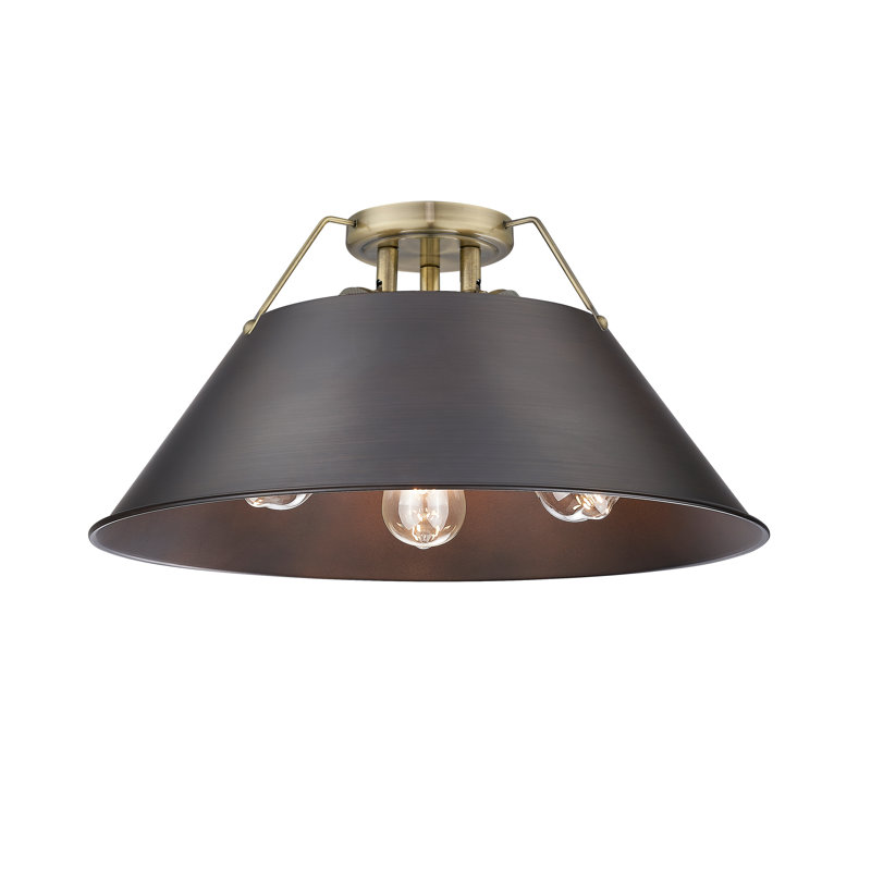 Weatherford Flush Mount, Aged Brass, Rubbed Bronze