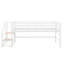 Maximisez l'espace au sol avec un lit mezzanine simple, des escaliers de rangement intégrés et une structure en métal robuste-117562392