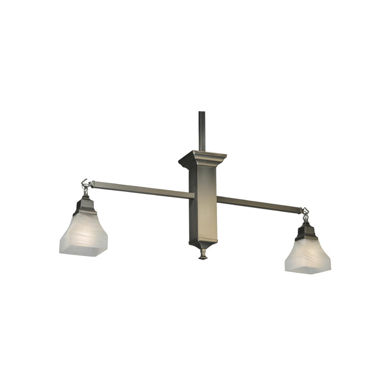 Brushed Nickel Glass Globe 2-Light Indoor/Outdoor Pendant