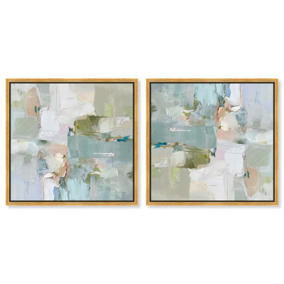 Jade Sweep I Set Canvas Modern Trendy Art by Art Remedy