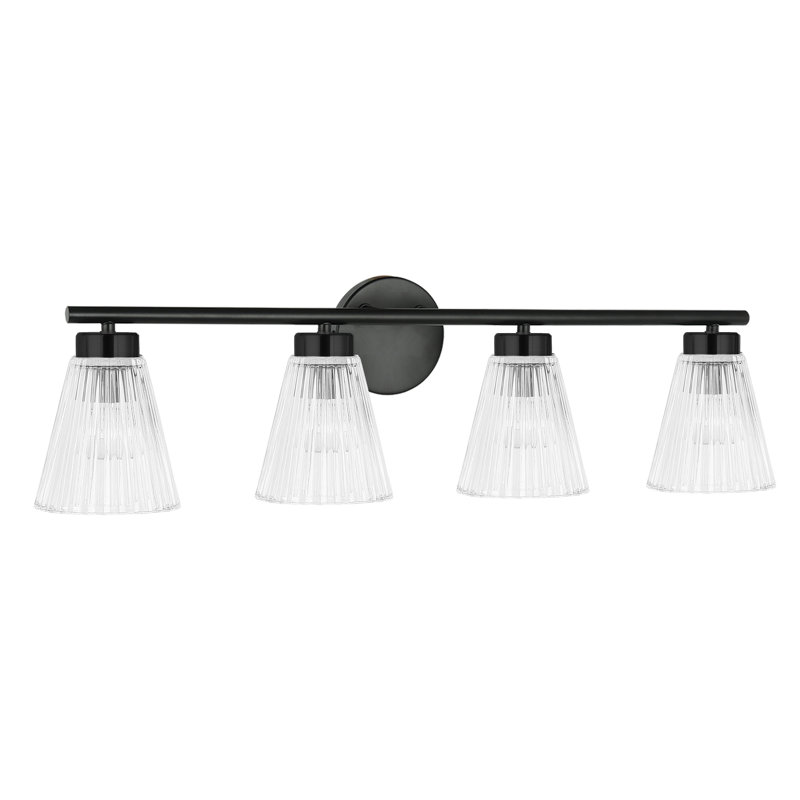 Meuble-lavabo 4 lumières Laclaire Laclaire, Noir mat