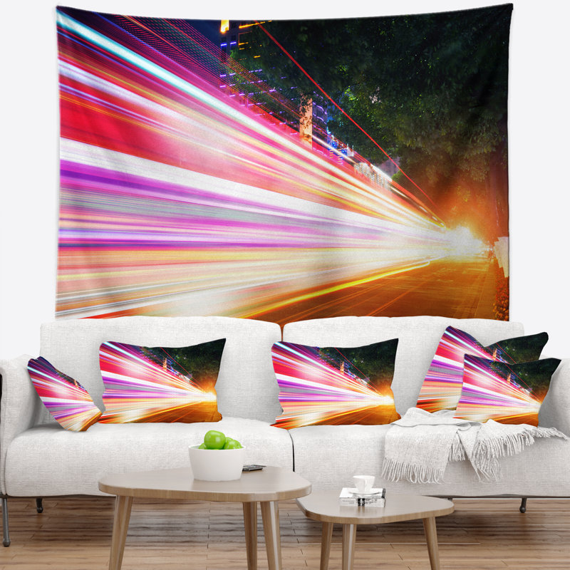 Tapisserie «Cityscape Expressway Light Trails», H 32 po x l 39 po