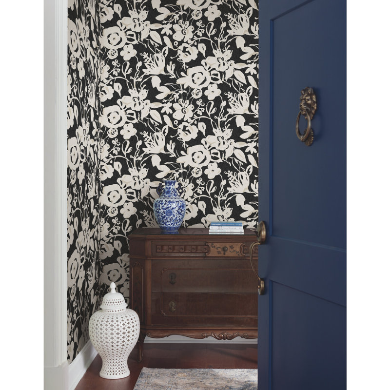Floral Wallpaper, Black