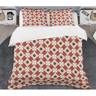 Ensemble de housse de couette de style mid-century rétro abstract xiii