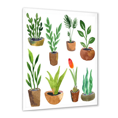 Huit plantes en pot - Peinture sur toile
