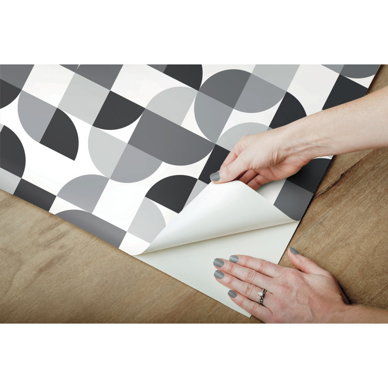 Kelden 18.86' L x 18" W Peel and Stick Wallpaper Roll, Black