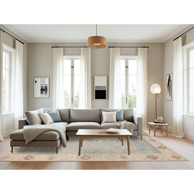 Tapis beige lavable à la machine Afyon
