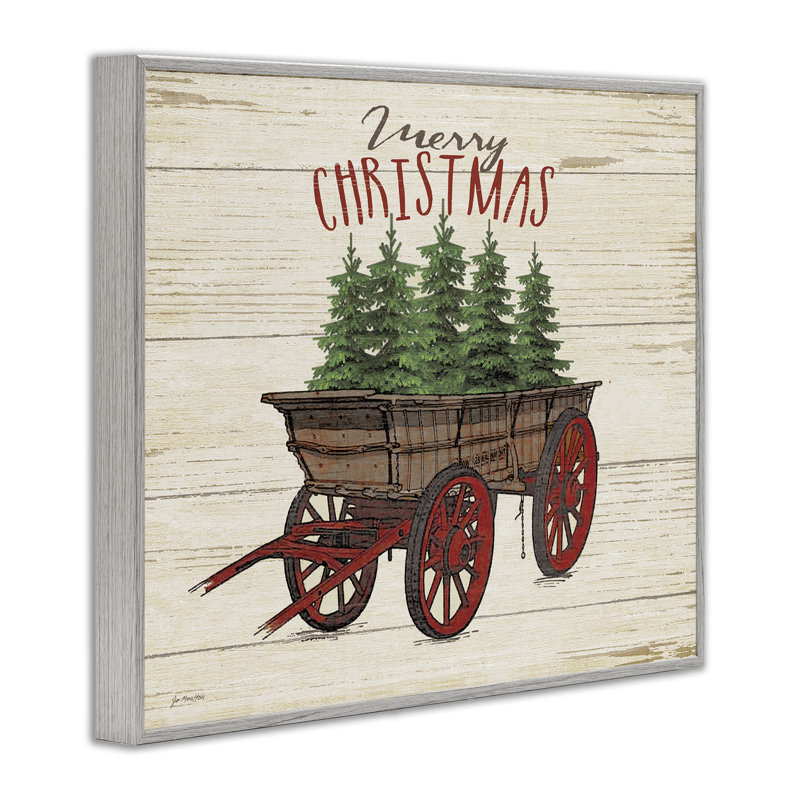 «Merry Christmas Tree Wagon», impression, H 30 po x l 24 po, Estampe numérique Farmhouse