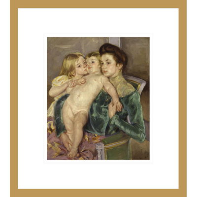 «The Caress» par Mary Cassatt, impression giclée sur cadre