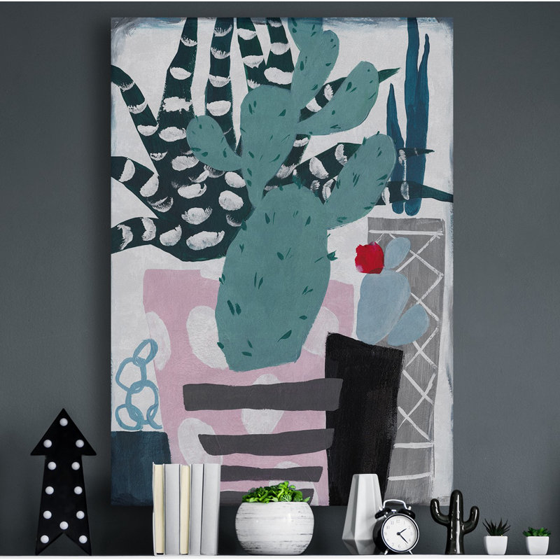 Reproduction d’art sur toile tendue « fresh Cacti », H 30 po x l 20 po x P 1,5 po